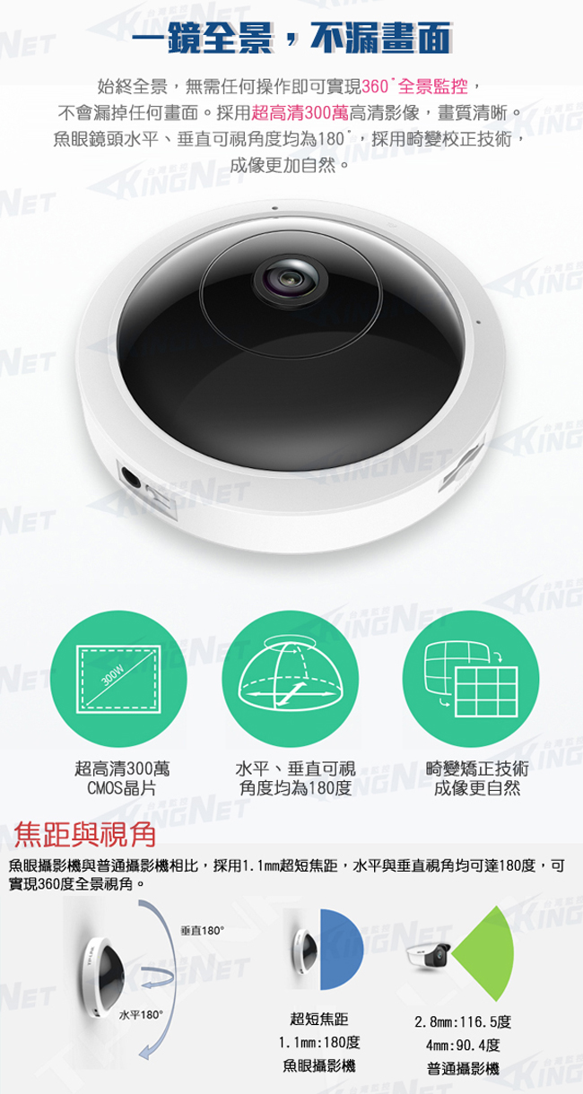 監視器攝影機 KINGNET TP-Link 網路攝影機 WIFI遠端監看 全景監控 360度無死角 紅外線無紅光 TL-IPC53A